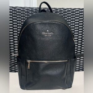 Kate Spade New York Women's Leila Pebbled Leather Large Dome Backpack Bag, Black